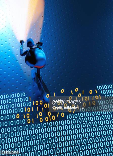 stealth and crime: a cyber thief's silent escape into data darkness - antivirus software stock pictures, royalty-free photos & images