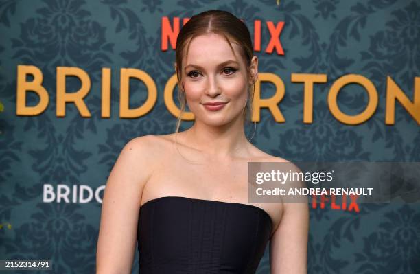 English actress Hannah Dodd arrives for Netflix's "Bridgerton Season 3" premiere at Alice Tully Hall on May 13 in New York City.