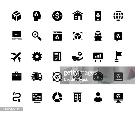 Solid Icon Set for Resource Planning Solid Icon Set for Resource Planning