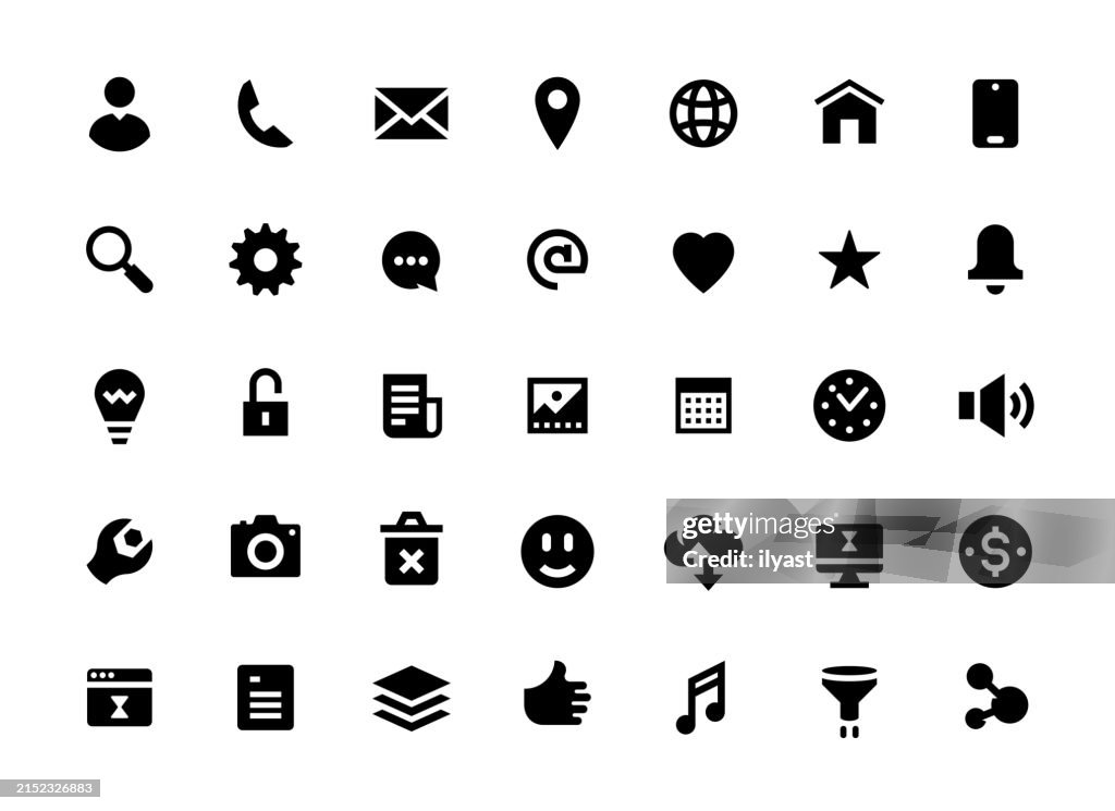 Solid Icon Set for Business Building