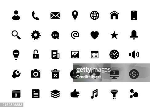 Solid Icon Set for Business Building Solid Icon Set for Business Building