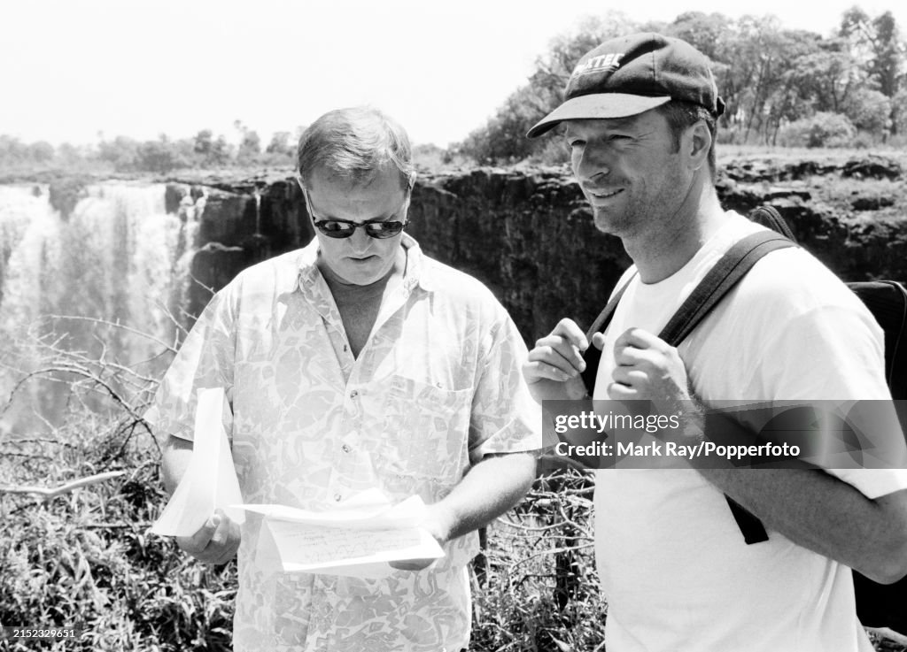 Stephen Rugg Zimbabwe Steve Waugh of Australia with journalist Mike Horan of News Ltd... News ...