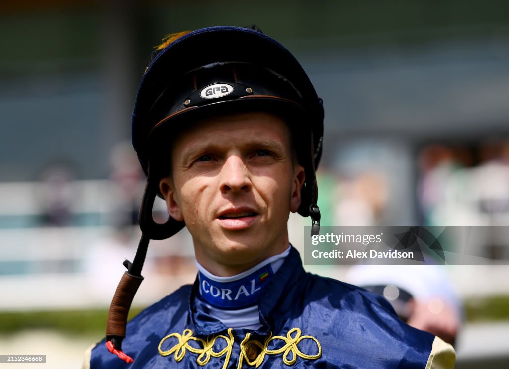 Jan Probert Jockey David Probert looks on at Ascot Racecourse on May 10, 2024 in ...