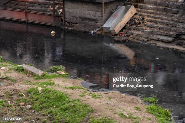 view of bagmati river at pashupatinath temple in kathmandu, nepal. the importance of the bagmati also lies in the fact that hindus are cremated on the banks of this holy river, and kirants are buried in the hills by its side. - feuerbestattung stock-fotos und bilder