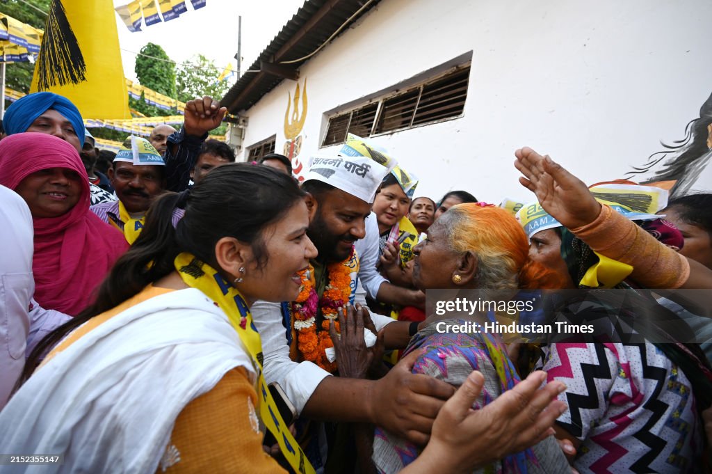 AAP East Delhi Candidate for Lok Sabha election Kuldeep Kumar during ...