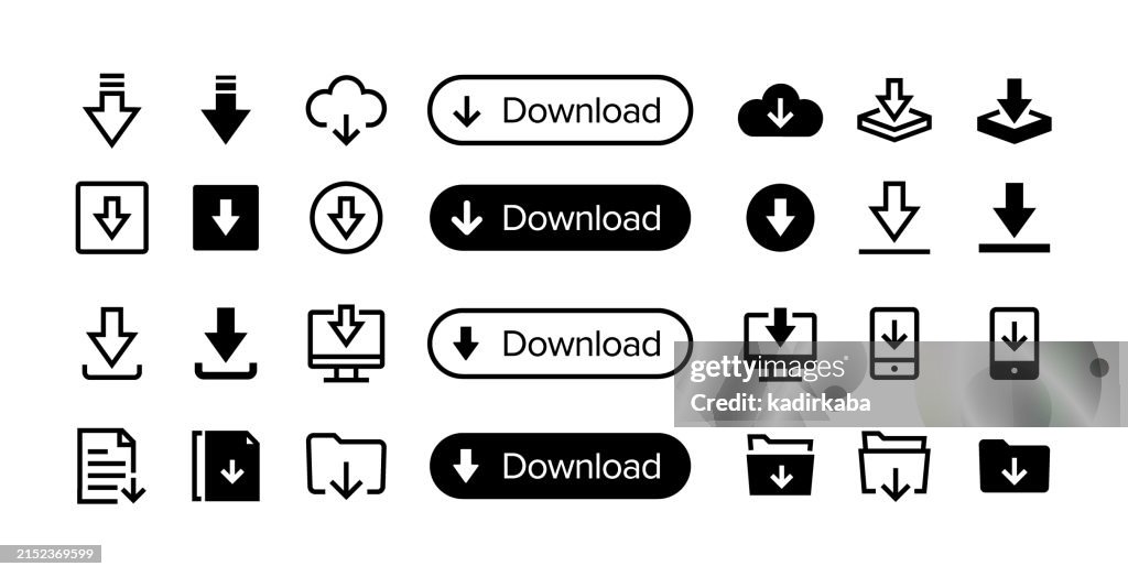 Descargue el conjunto de iconos de línea. Grupo de objetos.