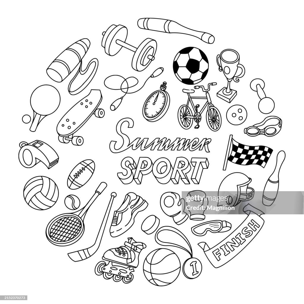 Summer Sport Doodle Set