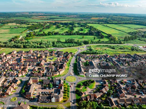 aerial view of scunthorpe, uk - north lincolnshire stock pictures, royalty-free photos & images