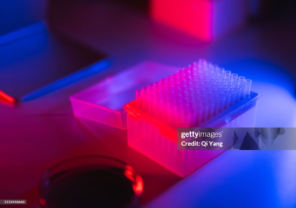 Close-up of pipette tip boxes