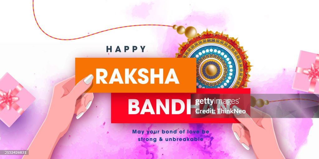 Raksha R Happy Raksha Bandhan Poster High-Res Vector Graphic - Getty Images