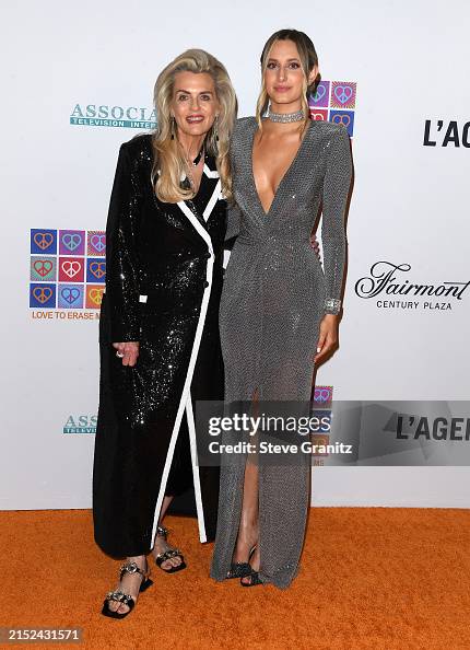 Sybil Rickel Nancy Davis and Isabella Rickel arrives at the 2024 Race To Erase MS ...