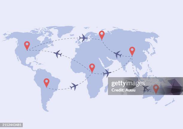 aircraft route - collect icon stock illustrations