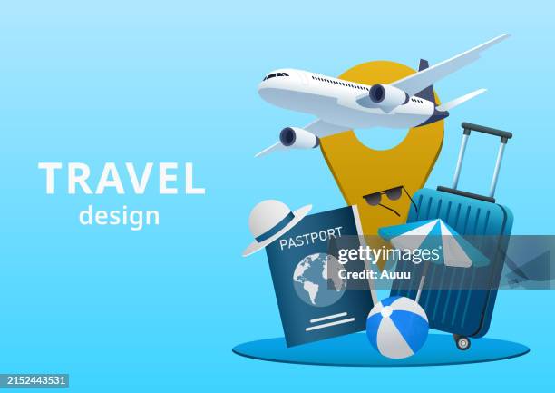 reise-design-banner - besuchen stock-grafiken, -clipart, -cartoons und -symbole