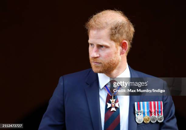 Prince Harry, Duke of Sussex attends The Invictus Games Foundation 10th Anniversary Service at St Paul's Cathedral on May 8, 2024 in London, England.