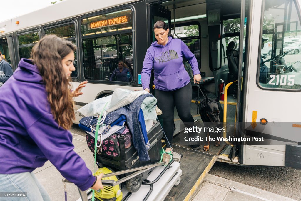 MANHATTAN, NY - MAY 13 : A handler Devon Levy arrives with Reo,