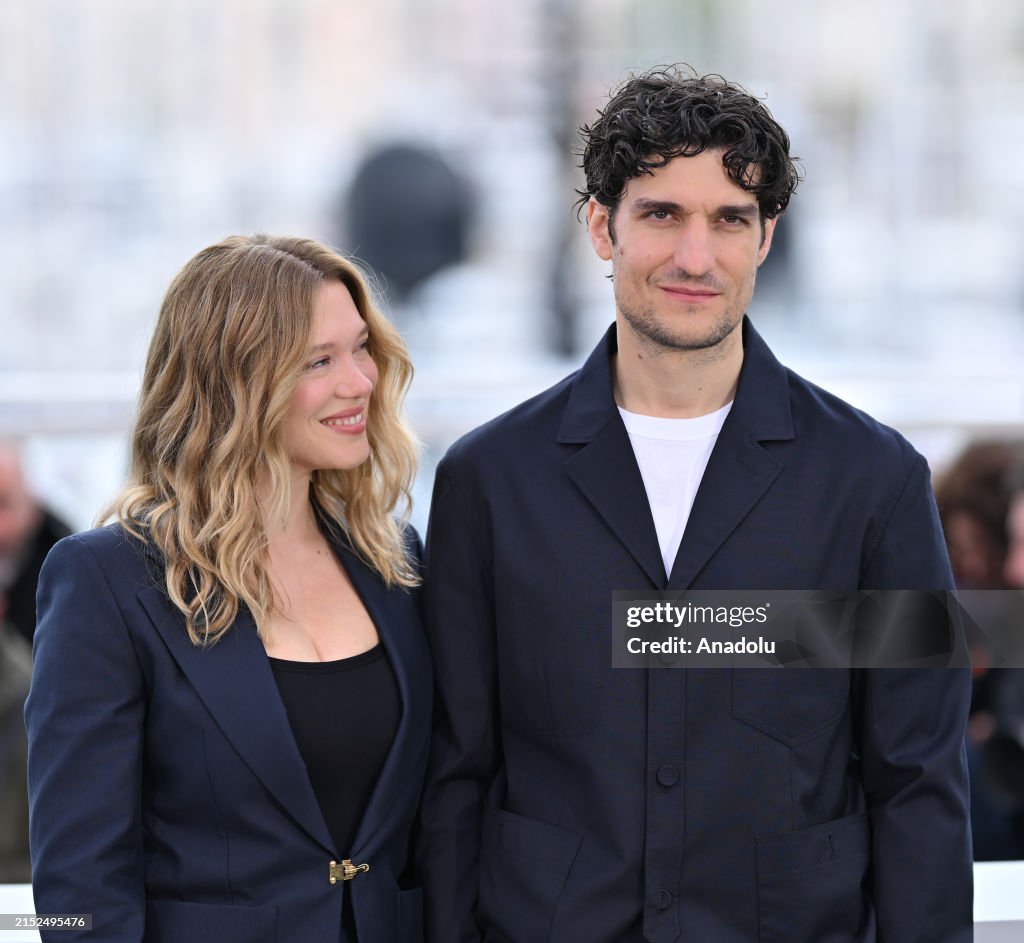 Louis Hom French actress Lea Seydoux and French actor Louis Garrel pose during ...