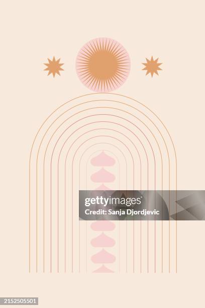 ilustraciones, imágenes clip art, dibujos animados e iconos de stock de vector de bordes geométricos y marcos de estilo boho - estilo boho