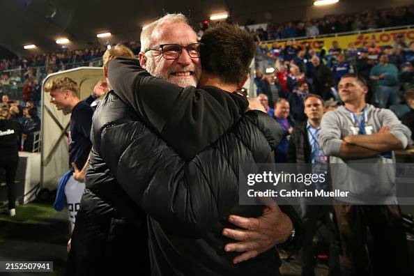 Marcel Rapp Marcel Rapp, Head Coach of Holstein Kiel, is embraced by managing ...