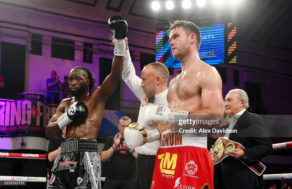 Dignum Denzel Bentley celebrates victory after defeating Danny Dignum during ...