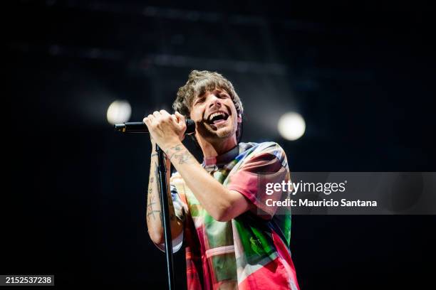 Louis Tomlinson performs live on stage as part of "Faith in the Future World Tour" at Allianz Parque on May 11, 2024 in Sao Paulo, Brazil.