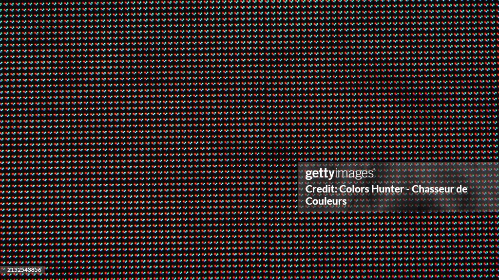 Red, blue and green light dots on a black background. Very close-up of an LED screen in Times Square, Manhattan, New York State, United States.
Natural light and colors.