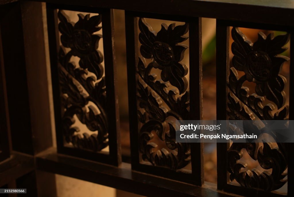 Openwork wood wall