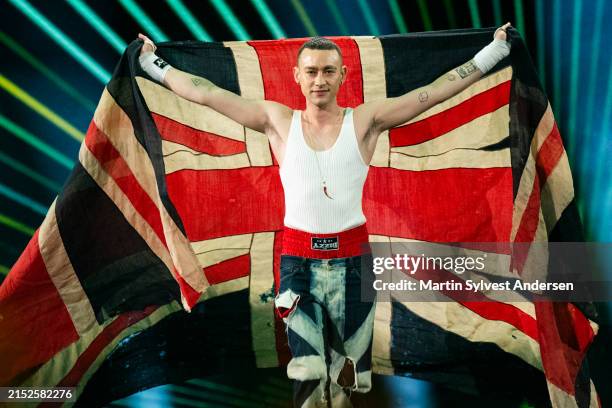 Olly Alexander from The UK performs on stage during The Eurovision Song Contest 2024 Grand Final at Malmo Arena on May 11, 2024 in Malmo, Sweden.
