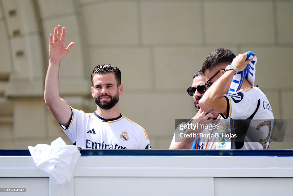 Madrid City Council And City Hall Receive Real Madrid Football Club To Celebrate Their New Title As Football League Champions 2023-2024 Season
