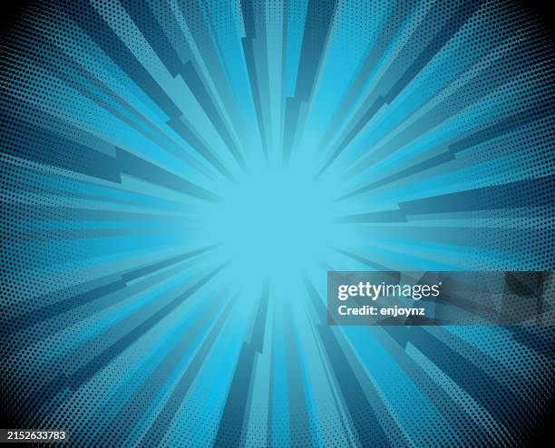 blue comic book action explosion starburst - zappen stock-grafiken, -clipart, -cartoons und -symbole