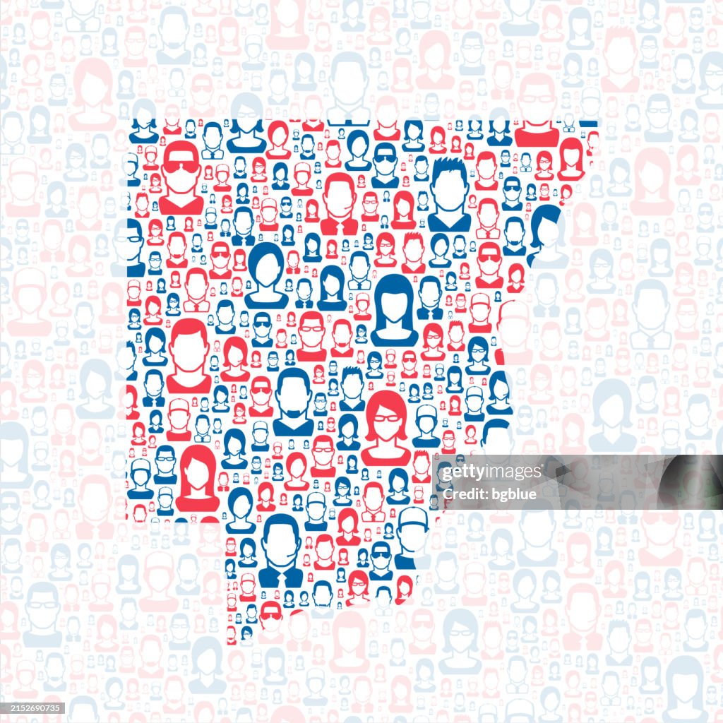 Peoria County, Illinois. Map with blue and red People