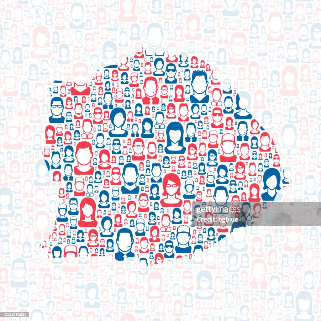 Cumberland County, Tennessee. Map with blue and red People