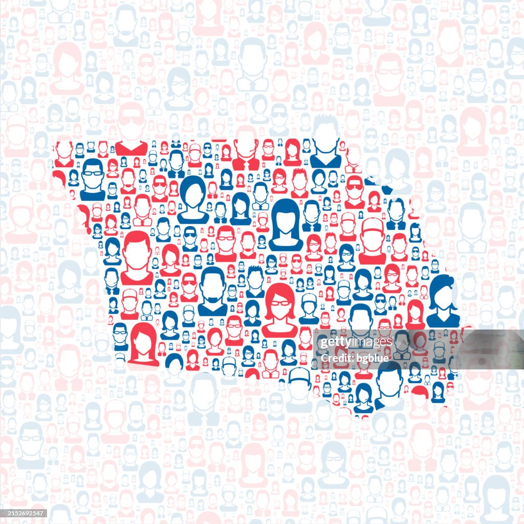 Shelby County, Texas. Map with blue and red People
