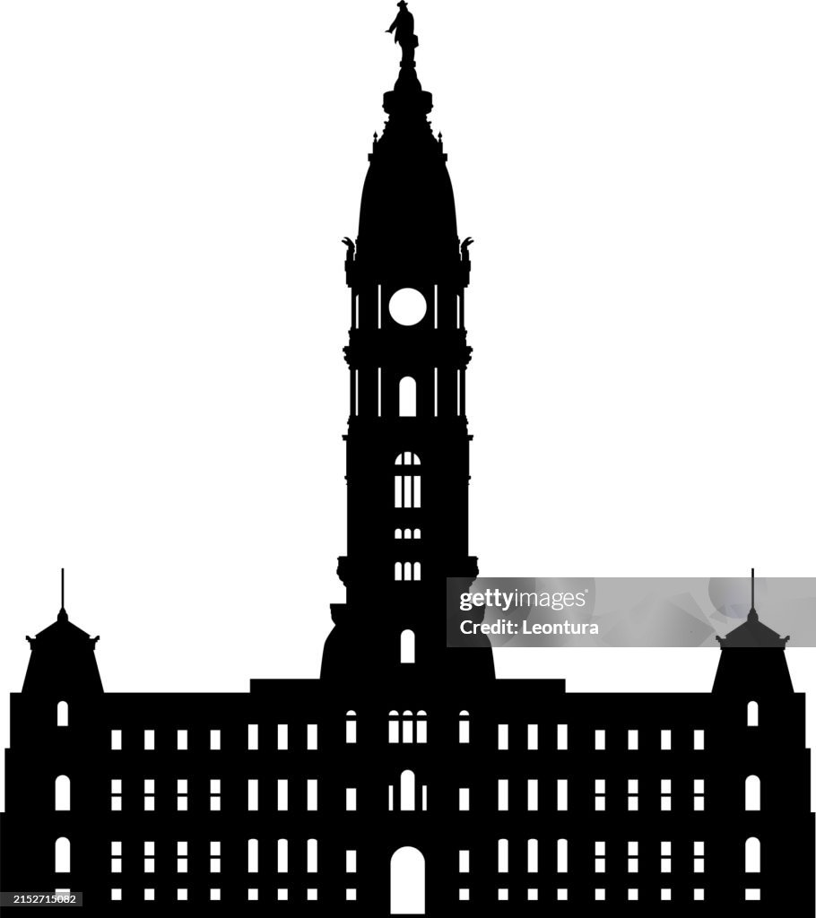 Philadelphia City Hall Silhouette