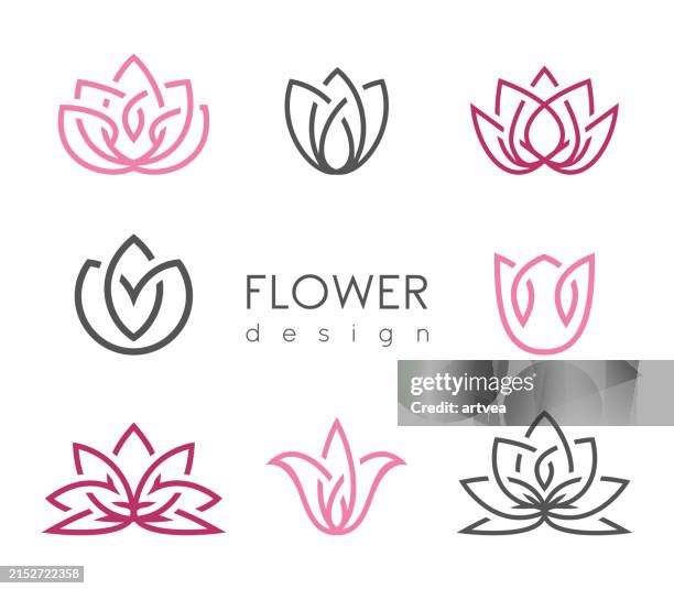 stockillustraties, clipart, cartoons en iconen met creative flowers inspiration vector design template - waterlelie