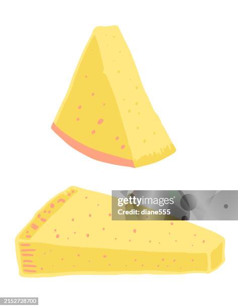 ilustraciones, imágenes clip art, dibujos animados e iconos de stock de bloques de queso parmesano sobre un fondo transparente - queso duro
