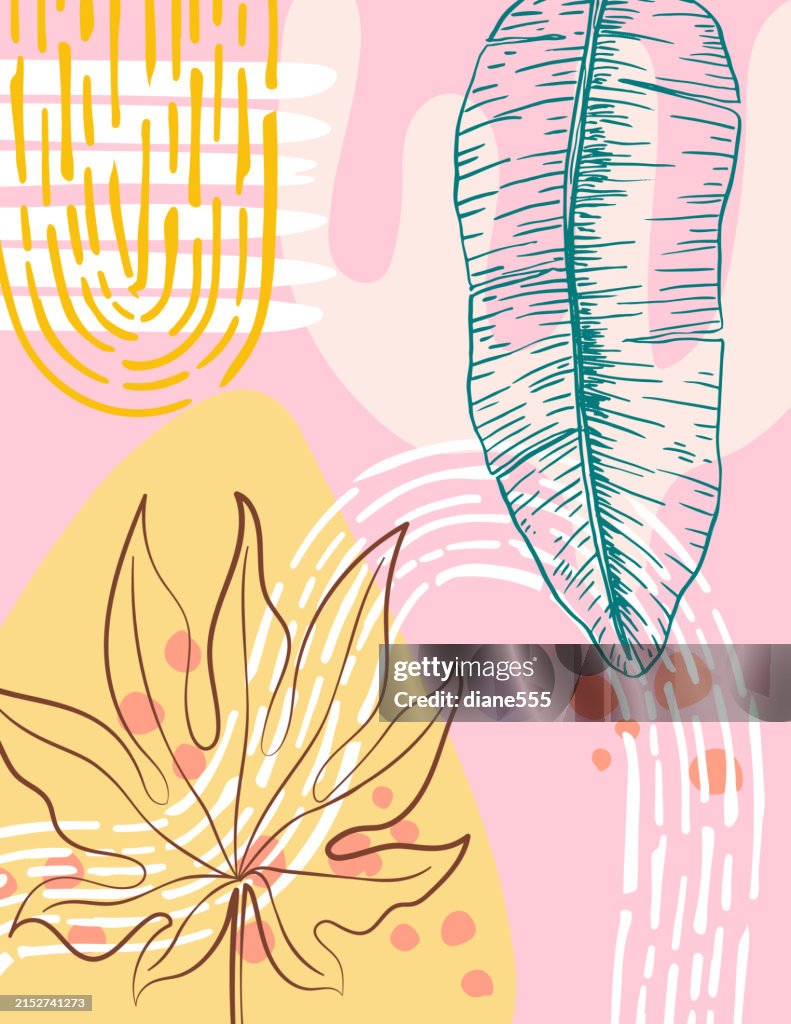 Boho Style Tropical Background Template High-Res Vector Graphic - Getty ...