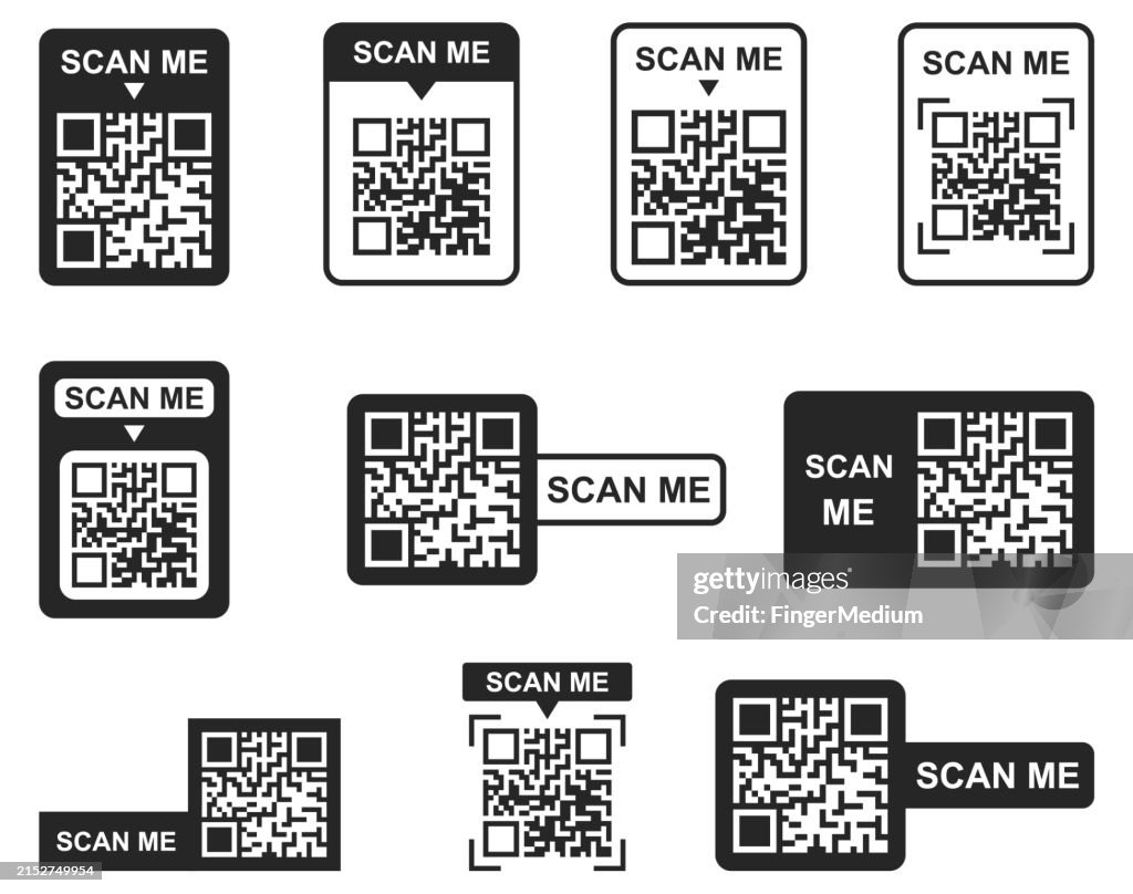 Qr Code Frame Vector Set High-Res Vector Graphic - Getty Images