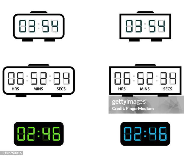 digital alarm clock vector illustration - timer stock illustrations