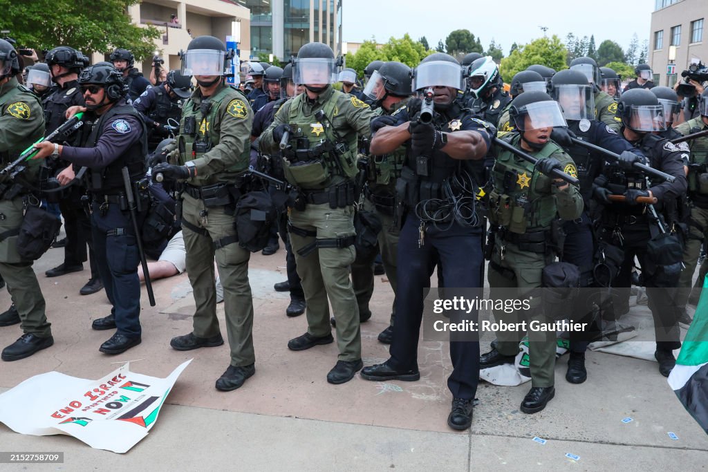 Law enforcement disband a Pro Palestine protest at UC Irvine.