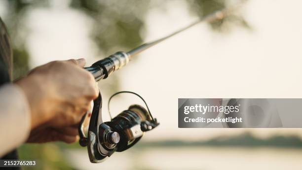 fishing. - fishing reel stock pictures, royalty-free photos & images