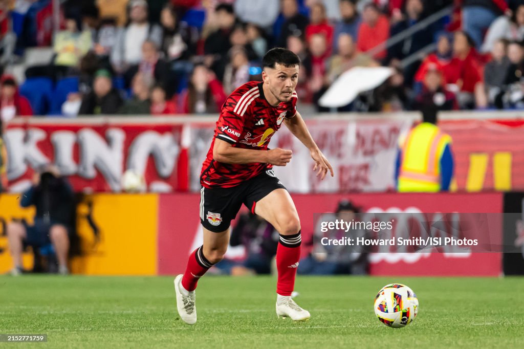 Lewis Morgan Rangers Lewis Morgan of the New York Red Bulls advances the ball during the ...
