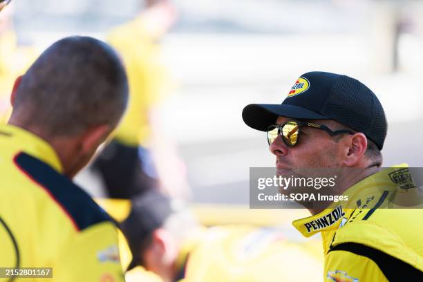 Team Penske driver Scott McLaughlin practices for the 2024 Indy 500 at Indianapolis Motor Speedway.