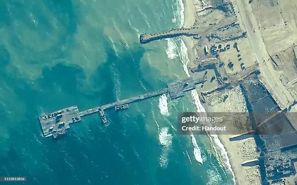 US Military Constructs Temporary Pier To Deliver Humanitarian Aid To Gaza