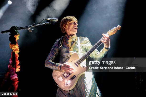 Crispian Mills of Kula Shaker performs at Alcatraz on May 13, 2024 in Milan, Italy.