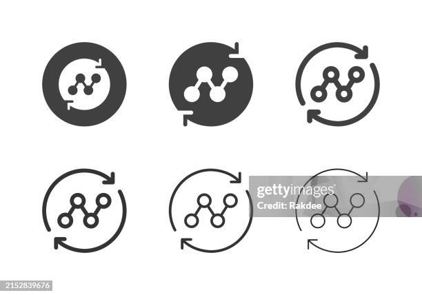 network circle icons - multi series - marketing positioning stock illustrations