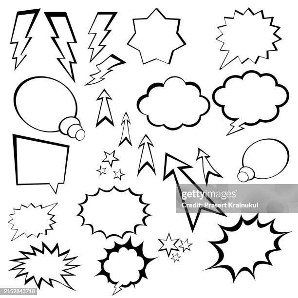 empty comic speech bubble - banda desenhada publicação imagens e fotografias de stock