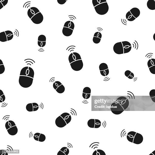 wireless computer mouse. seamless pattern. icons on white background - bluetooth background stock illustrations