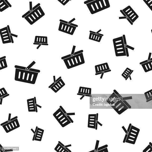 shopping basket. seamless pattern. icons on white background - counter background stock illustrations