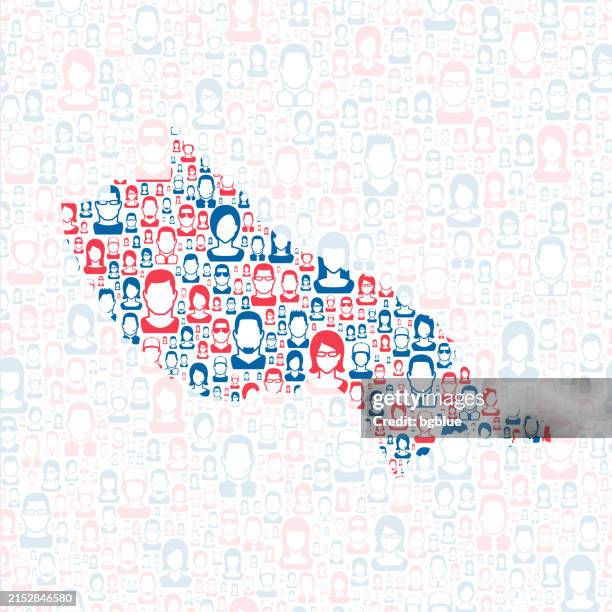 santa cruz county, california. map with blue and red people - santa cruz california stock illustrations