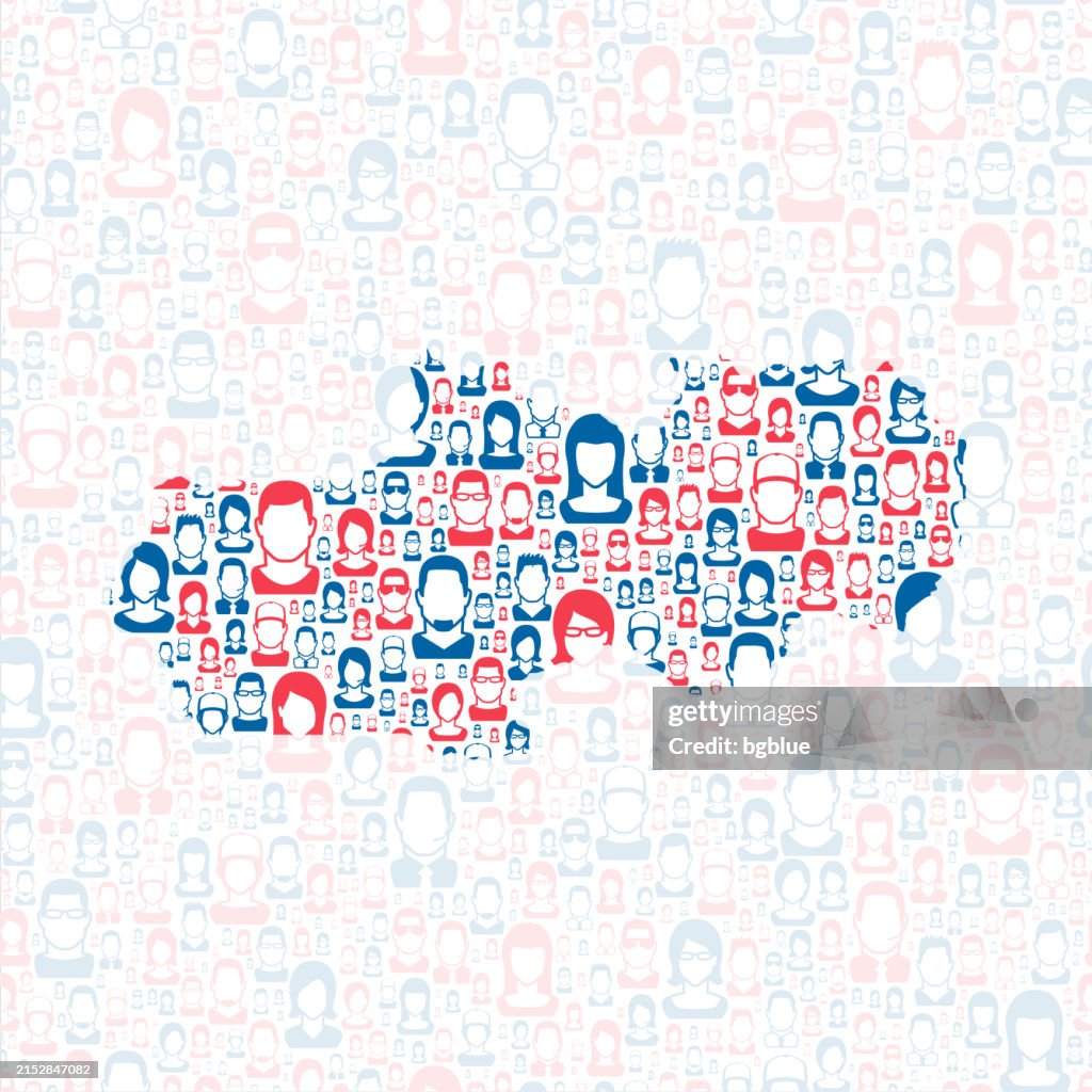 Condado de Weber, Utah. Mapa con personas azules y rojas